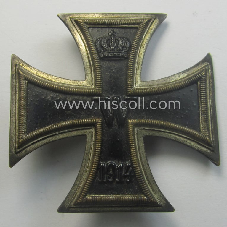 WWI-period, Iron Cross 1st class (or: 'Eisernes Kreuz 1. Klasse') being a nicely preserved- (albeit typical non-maker-marked!) example that came stored in its period-etui as found