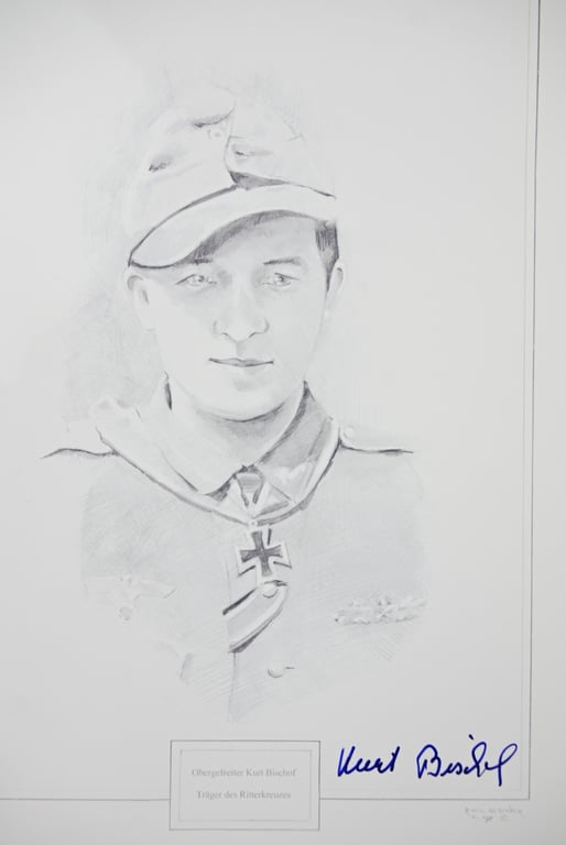 Signature of Wehrmacht Heer KC Recipient 'Kurt Bischof'
