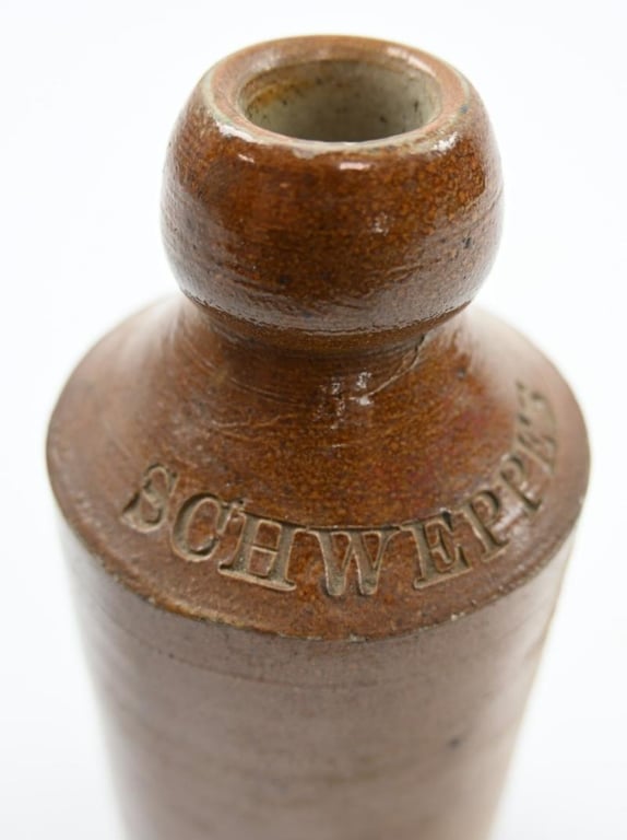 British WW2 Stone Bottle of Schweppes Ginger Beer
