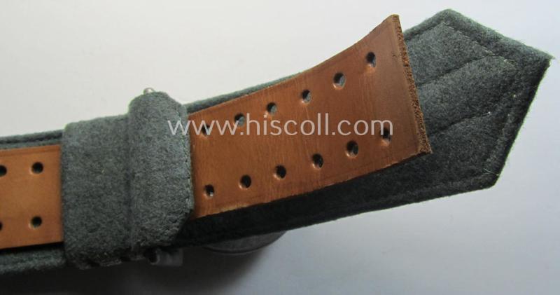 WH (Heeres) 'standard'-pattern, aluminium-based (dress- ie. 'Ausgeh'-pattern) belt-buckle and belt (ie. 'Augeh- o. Feldbinde für Mannschaften u. Uffz. des Heeres')