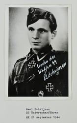 Signature of Belgian Waffen-SS KC Recipient 'Remy Schrijnen'