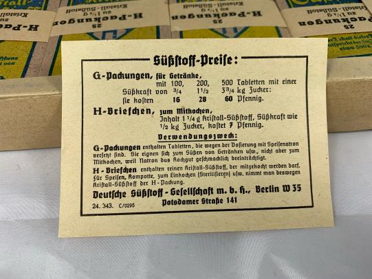 German Saccharin Artificial Sweetener Box of 100 pieces