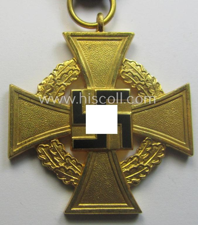 'Treuedienst Ehrenzeichen 1. Klasse' (or: golden-class, civil loyal-service-medal as was intended for 40 yrs. of loyal service) being a nicely preserved and non-marked specimen