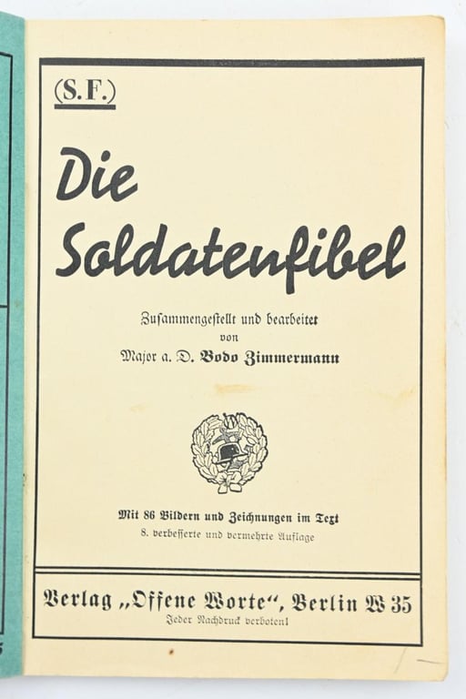 German WH Soldiers Manual 'Soldatenfibel'