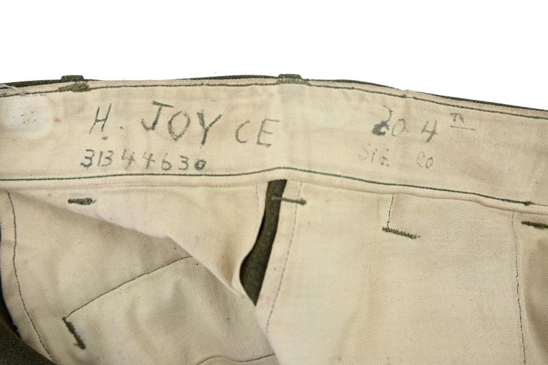 US WW2 Named M-1937 Wool Trousers