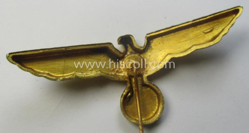 Fully matching - and scarcely encountered! - WH (Kriegsmarine) NCO- (ie. officers'-) type visor-cap insignia-set for attachment onto the various NCO- ie. officers'-type visor-caps (ie. 'Schirmmützen')