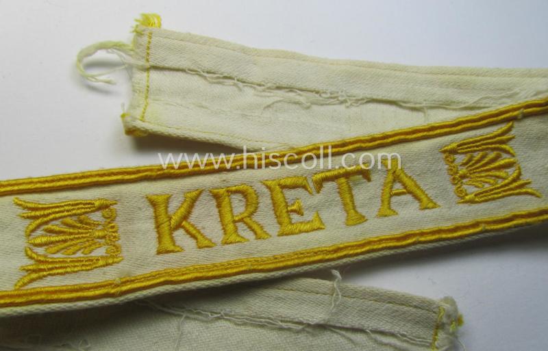 WH (LW o. Heeres) cuff-title (ie. 'Ärmelstreifen') entitled: 'Kreta'
