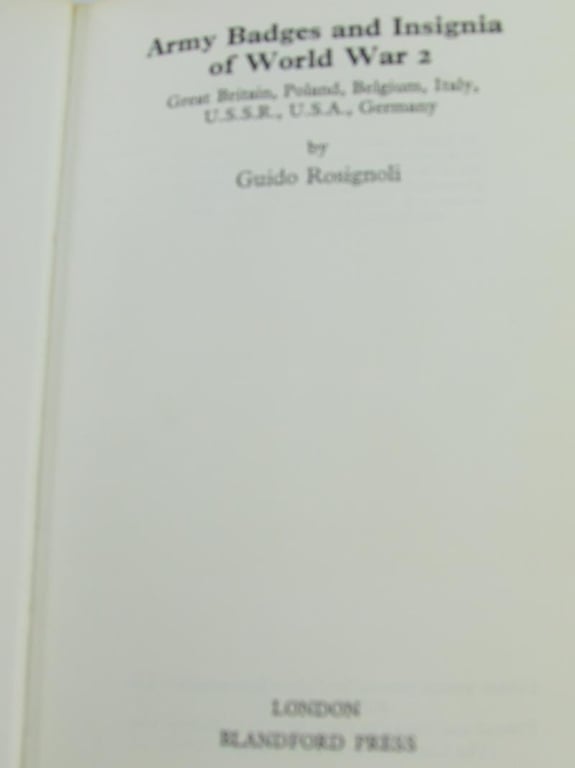 Blandford Colour Series (Blandford Press) Army Badges And Insignia