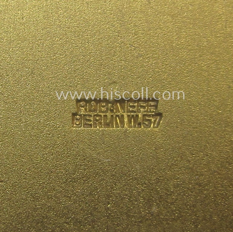 Commemorative N.S.K.K.-related car-plaque (ie. 'Erinnerungs- o. nichttragbare Kfz-plakette') showing two uniformed motorists, typical N.S.K.K.-eagle-device and text: 'Märkische Orientierungsfahrt - Motorbrigade Berlin-Brandenburg - 10.3.1935'