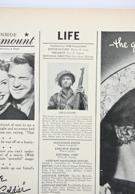 US WW2 Life Magazine August 1944 'Kelso C. Horne'