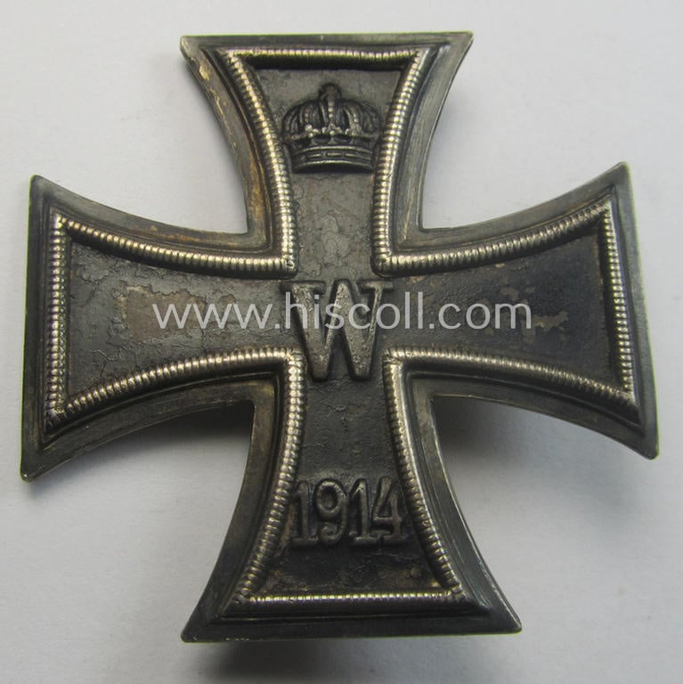 WWI-period 'Eisernes Kreuz 1. Klasse' being a (typical) non-converse-shaped example showing the makers'-designation: 'K.O.' on its back