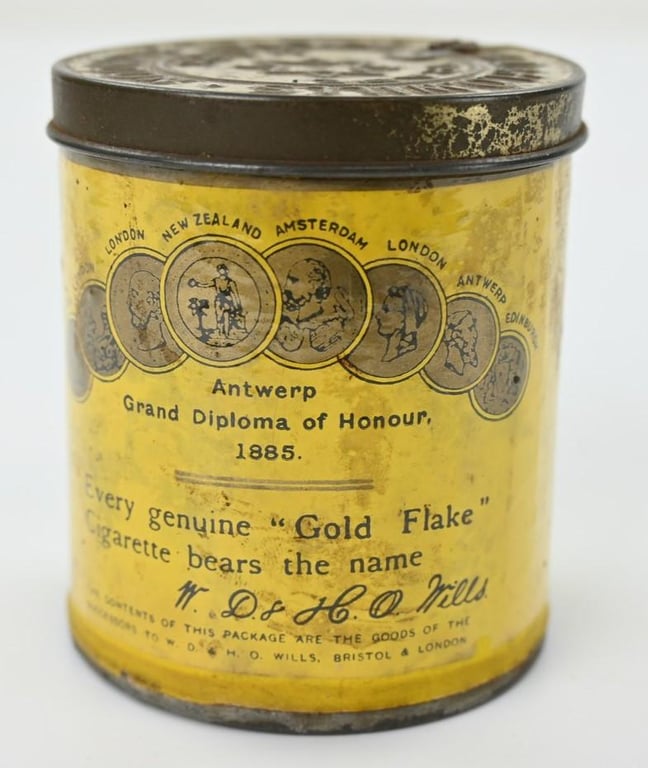 British WW2 Gold Flake Cigarettes Tin Can