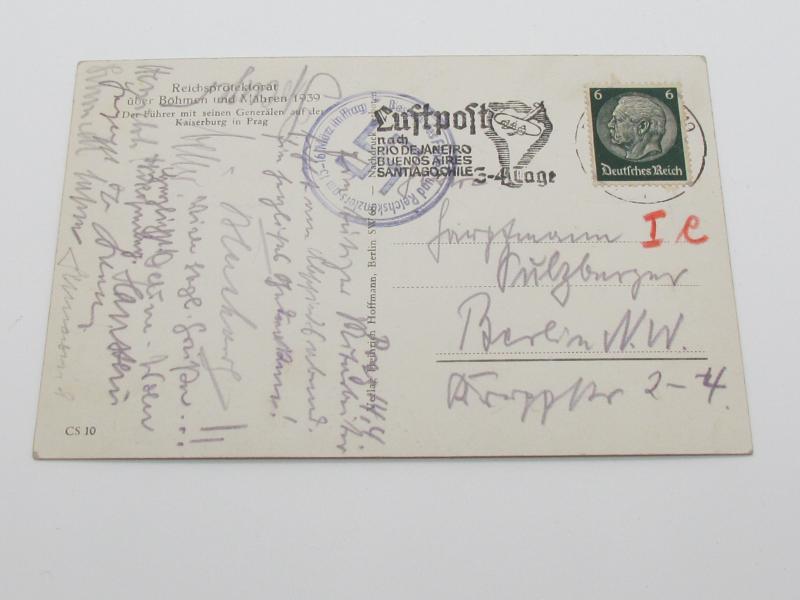 Postcard : Reich Protectorate over Bohemia and Moravia 1939