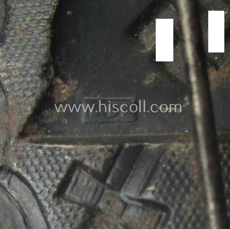 Truly used- and/or worn maker- (ie. 'L/…'?-) marked example of a black-class wound-badge (or: 'Verwundeten-Abzeichen in Schwarz')