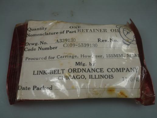 US M1 155mm Howitzer Oil Retainer