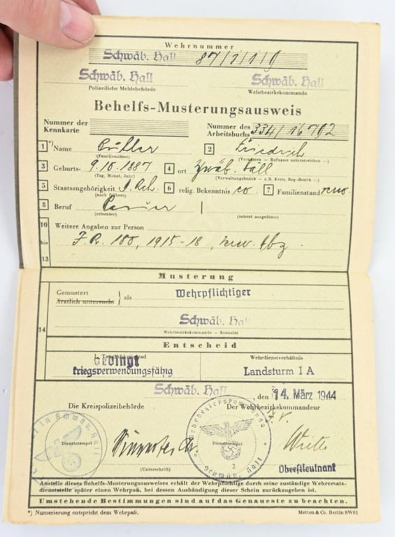 German Third Reich Workerspass