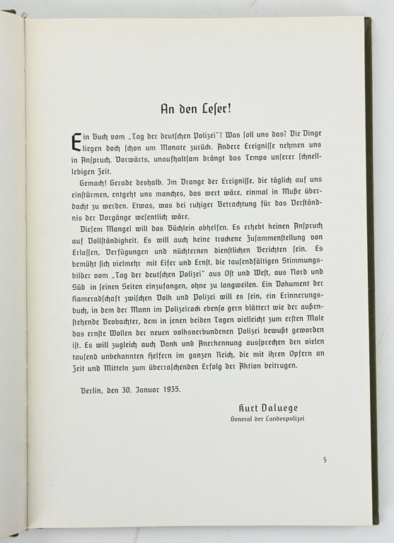 German Book Tag der deutschen Polizei 1934