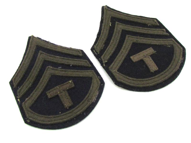 U.S. WWII Army Technician 3rd Grade (T/3) Sleeve Patches