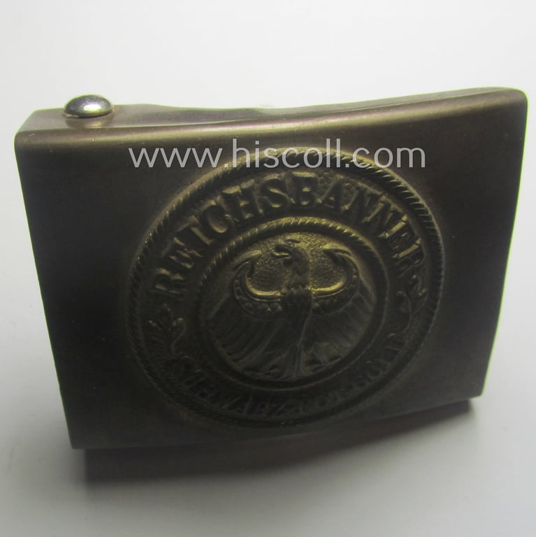 Interesting, 'Weimar Republic'-period-related, copper- (ie. messing-) based, EM/NCO-type belt-buckle of the organisation: 'Reichsbanner Schwarz-Rot-Gold'