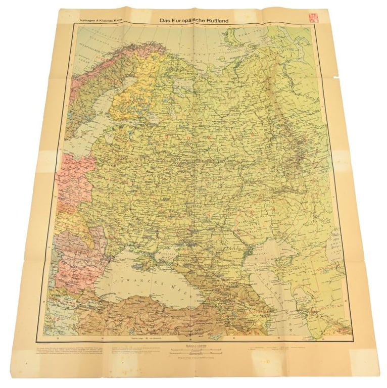 German Third Reich Era Mapcard 'Europian Russia'