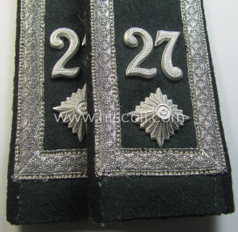 Superb - and fully matching! - pair of early- (ie. pre-war-) period WH (Heeres), 'M36'- (ie. 'M40-) pattern rounded-style, 'cyphered' NCO-type shoulderstraps as was intended for a: 'Feldwebel u. Mitglied des Pionier-Bataillons 27'