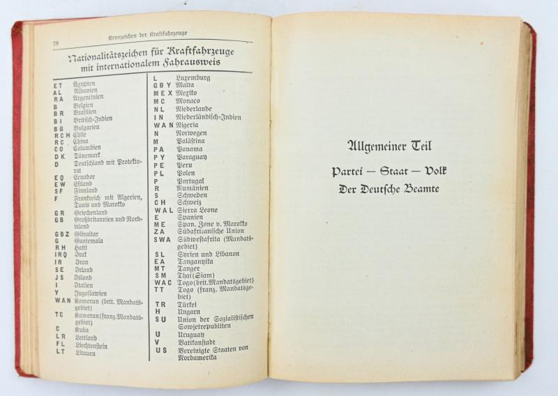 German RDB 1940 Pocket Kalender