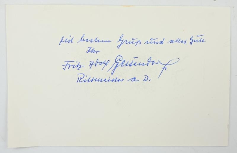 Signature of Wehrmacht Heer KC Recipient 'Fritz-Adolf Geisendorf'
