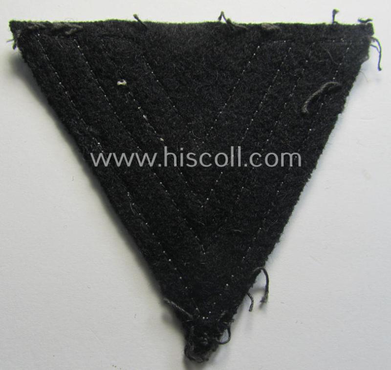 Neat - and just moderately used! - Waffen-SS- (ie. Heeres Panzer-) type 'Armwinkel' (or: rank-chevron) as executed on black-coloured wool as was intended for an: 'SS-Rottenführer' (ie. 'Obergefreiter')