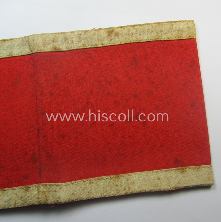 Attractive - and scarcely found! - EM- (ie. NCO-) pattern 'Reichsluftschutzbund' (ie. 'RLB'-) service-armband as was specifically intended for usage by the: 'RLB-Werkluftschutz'