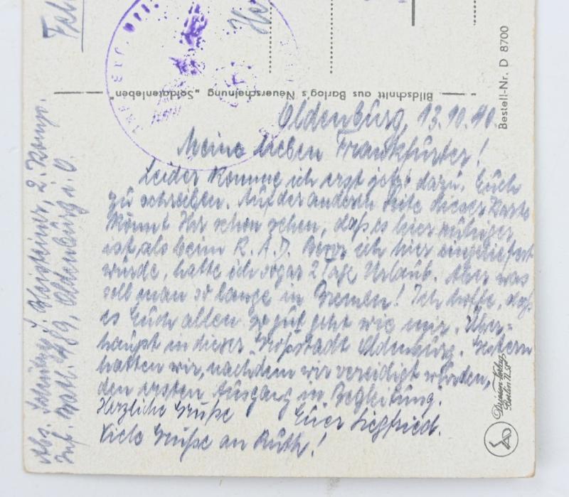 German Third Reich Period Postcard 2./I.R. 489