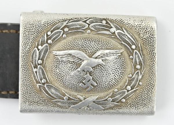 German LW Beltbuckle with Leather Tab 'GB' 1940