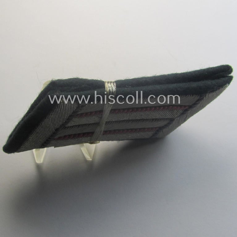 Never used - ie. still 'virtually mint ie. unissued'! - pair of WH (Heeres) officers-collar-patches (ie. 'Kragenspiegel') for an: 'Offiz. der Panzer o. Pz-Jäger-Trpn.'