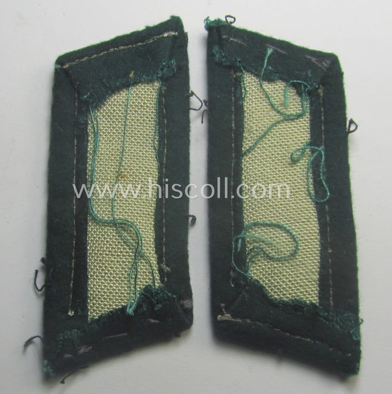 Truly used- and/or tunic-removed pair of WH (Heeres) 'standard-issue'-pattern WH (Heeres) collar-tabs (or: 'Einheitskragenspiegel') being of the 'generic-pattern'
