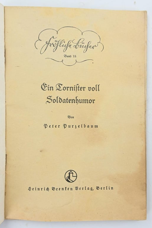 German WH Soldier Booklet 'Ein Tornister voll Humor'