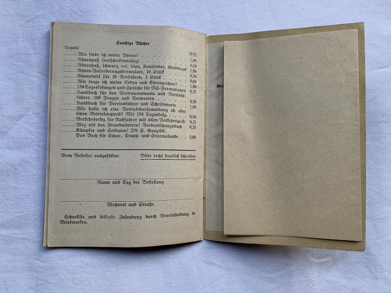 German P08 Weapons Training Booklet