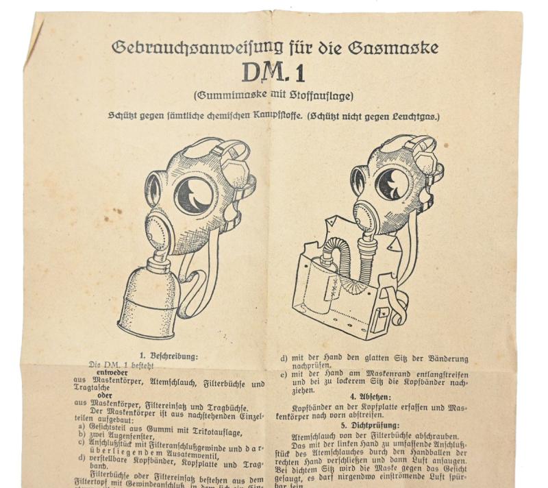 German WH DM1 Gasmask User Manual