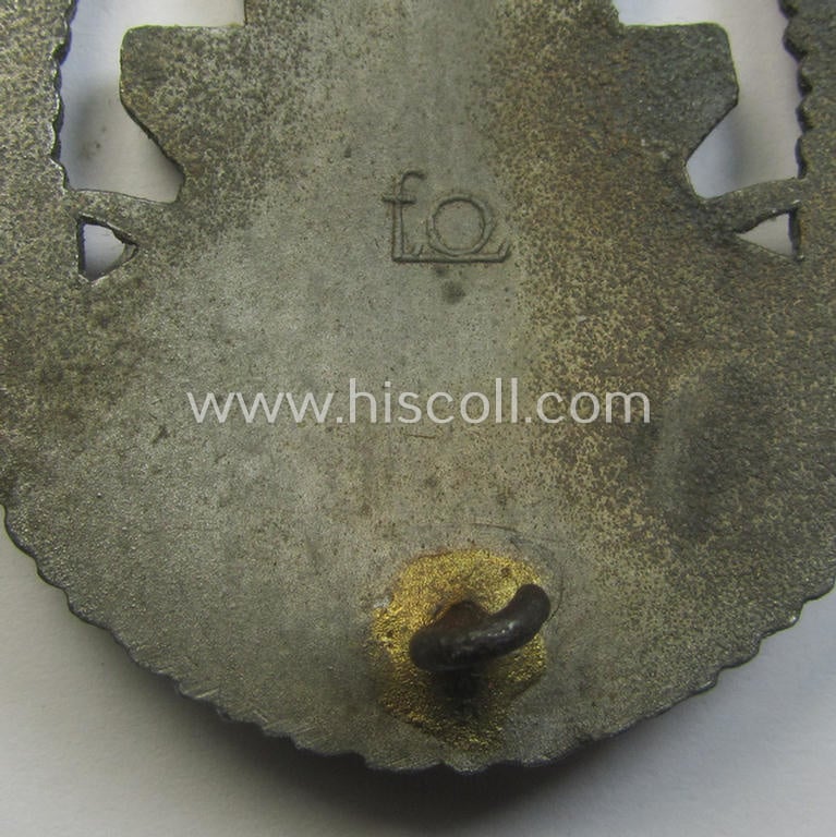 WH (KM) 'Flottenkriegsabzeichen' being zinc- (ie. 'Feinzink'-) based example by the 'Friedrich Orth'- (ie. 'FO'-) company