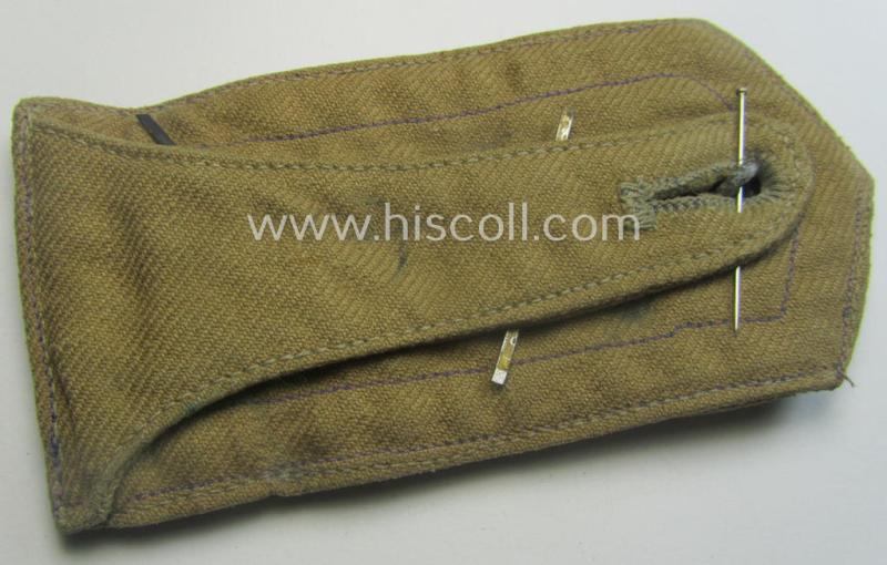 Single, WH (Kriegsmarine) 'tropical-styled', 'cyphered' NCO-type shoulderstrap (as was specifically intended for usage on the KM-tropical-shirts ie. tunics) as was intended for a: 'Stabsoberfeldwebel'