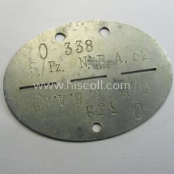 Aluminium-based, WH (Heeres) 'Panzer-Nachrichten'-related ID-disc bearing the clearly...