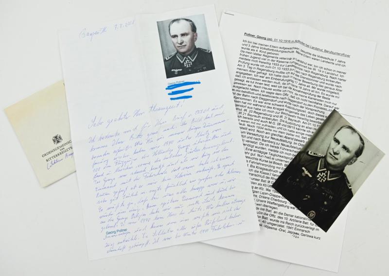 Singnature of WH Knight's Cross Recipient Georg Pollner