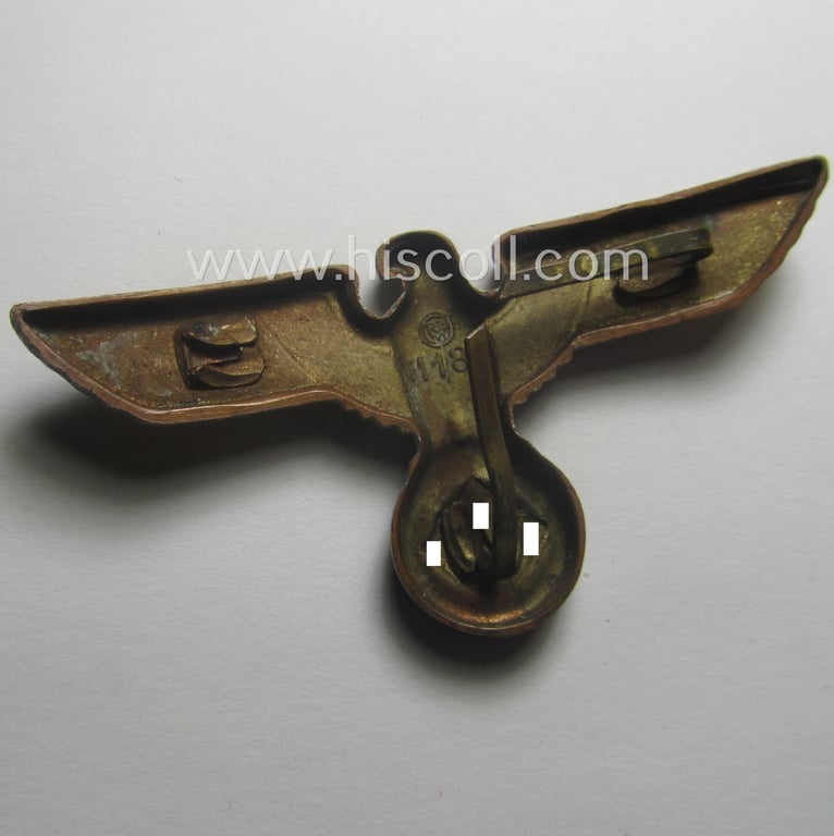 Golden-toned- and/or: 'Buntmetall'-based - (political-styled) visor- (ie. 'Schirmmützen'-) cap-eagle that is neatly: 'RzM' and/or 'M1/83' marked