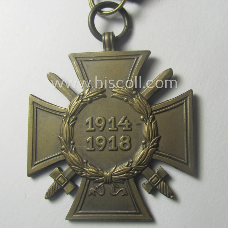 WWI-period so-called: 'Einzelspange' (being of the non 'detachable-pattern') showing an: 'FKK 1914-18 mit Schwertern'