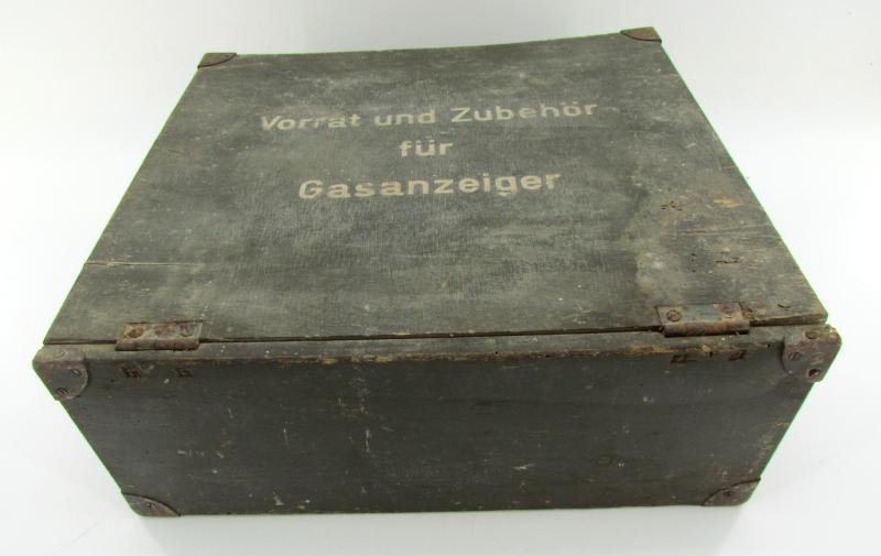Transport Box Wehrmacht "Stock and Accessories for Gas Indicators"