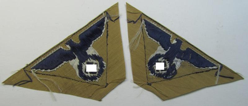 Attractive, SA-related cap-eagle as was intended for the: 'Lagermütze' (ie. side-cap) being an example as woven on a darker-blue-coloured background and as such intended for members within the: 'SA-Gruppe Hansa o. Hessen'