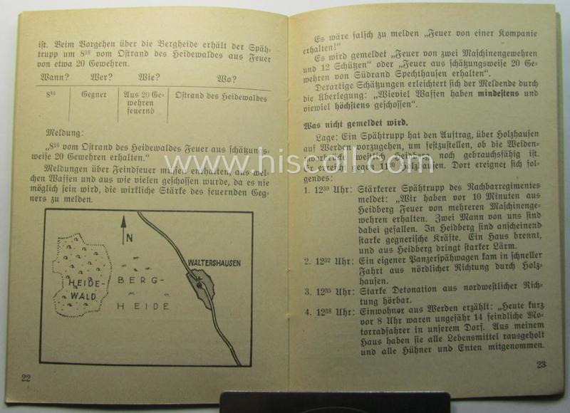 WH-related instruction-booklet entitled: 'Das Abfassen von Meldungen'