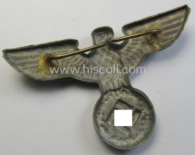 Attractive - silverish-grey-toned- and (I deem) typical 'Feinzink'-based (political-styled) - visor- (ie. 'Schirmmützen'-) cap-eagle being a detailed example that is void of a makers' or: 'RzM'-designation