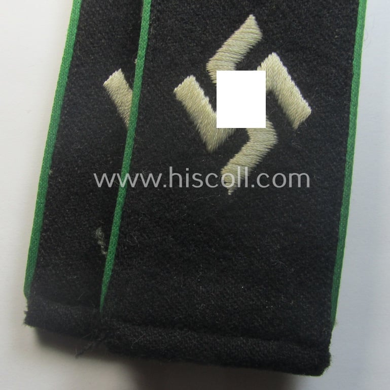Pair of EM- (ie. NCO-) type 'Sicherheitsdienst'- (ie. 'SD'-) related shoulderstraps: 'Schützmannschaften' (ie. 'Schuma')