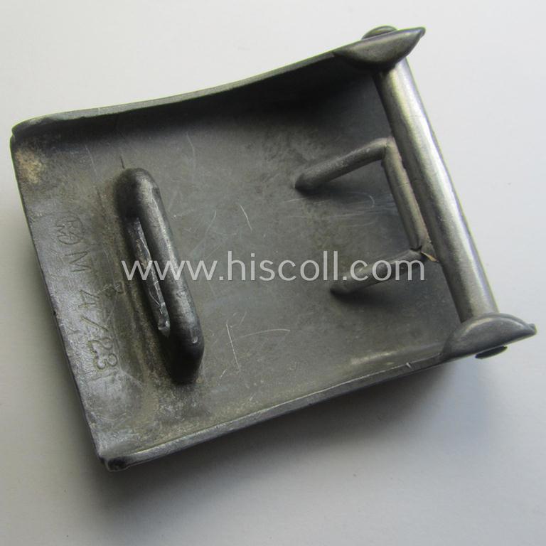 HJ (ie. 'Hitlerjugend') zinc- (ie. 'Feinzink'-) based- (and/or unusually 'molded'-pattern!) belt-buckle being a maker- (ie. 'RzM M4/23'-) marked example