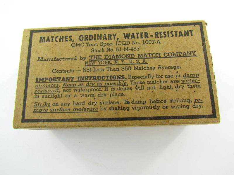 US WWII era Water Resistance Matches