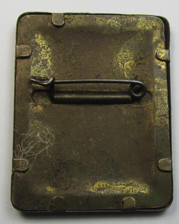 Commemorative - tin- (ie. linnen-) based-, 'KDF' (ie. 'Kraft durch Freude')-related 'tinnie' being a non-maker-marked example depicting a soldier with above and below the text: 'NSG. Kraft durch Freude - Urlaubsreise 1936'